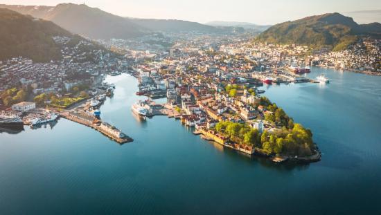 Picture shows Bergen from above