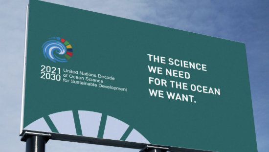 Bildet viser logo og tekst for FNs havtiår