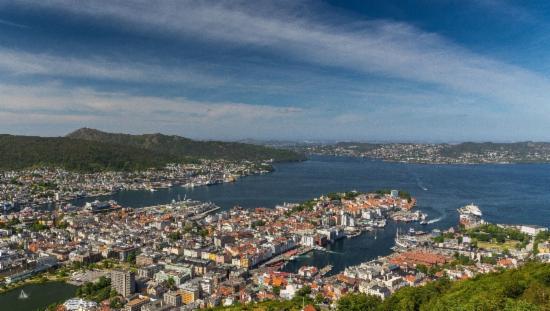 Bilde av Bergen fra fugleperspektiv